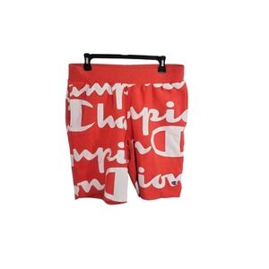 Champion Large Reverse Weave All Over Script Print Logo Cut Off Shorts‎